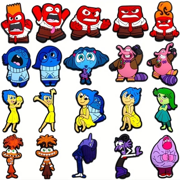 Independent Other - 20pcs Disney Pixar Inside Out Shoes Charms Set, Pvc Material